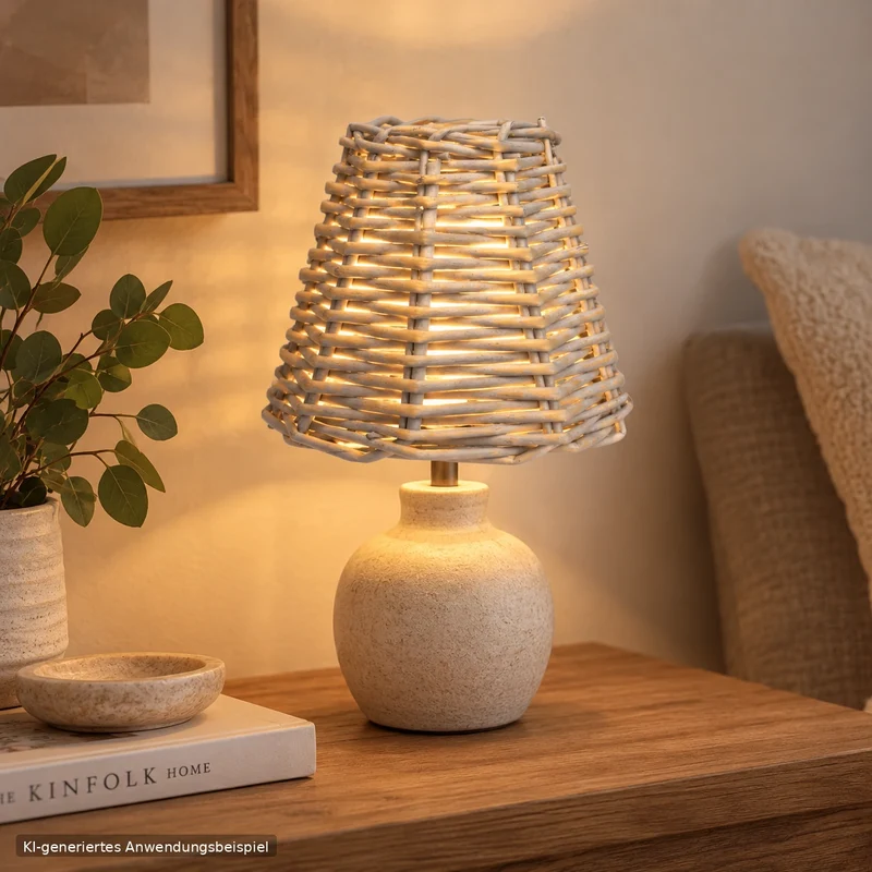 Klemm-Lampenschirm Rattan - Für E14 und kleine E27 Glühbirnen 14x7x12 cm | Light & Living