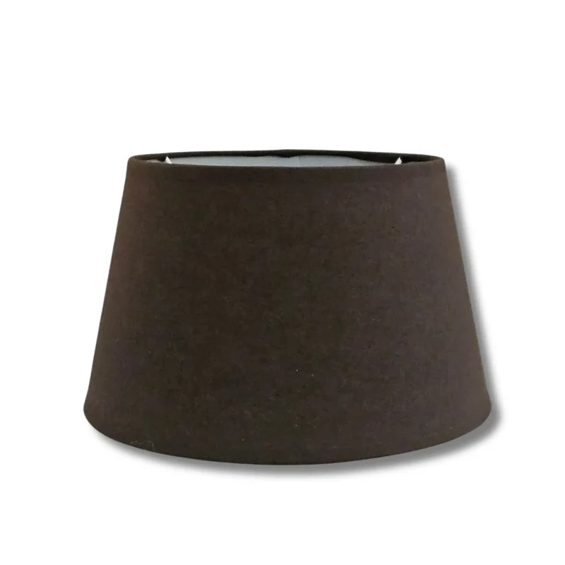 Lampenschirm braun Baumwolle , E27 – Stoff 25 cm für Tischlampen