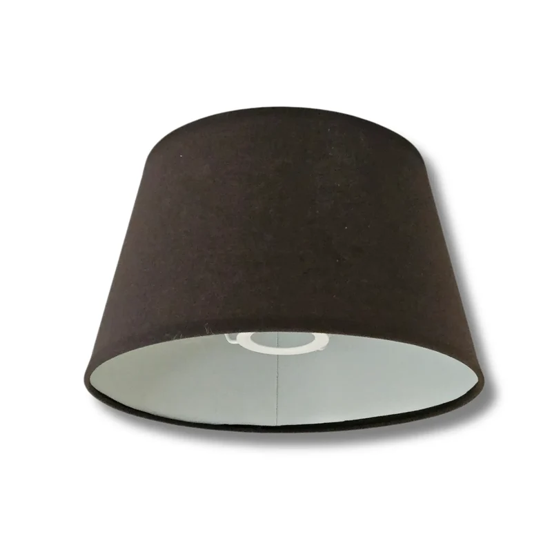 Lampenschirm braun Baumwolle , E27 – Stoff 25 cm für Tischlampen