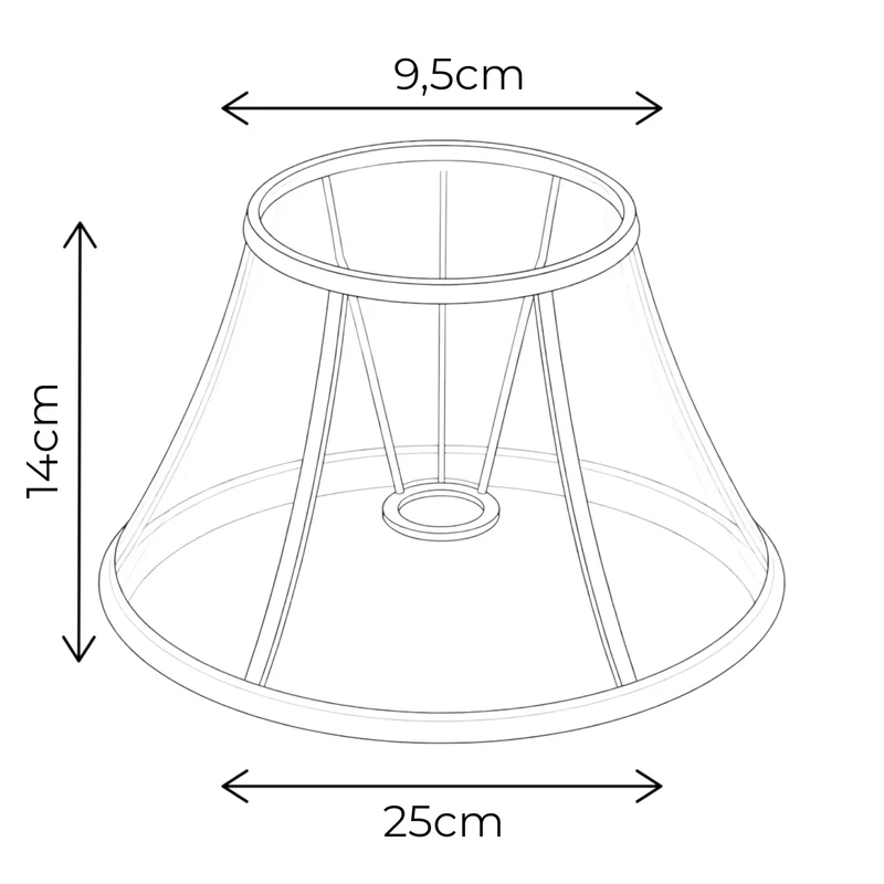 Lampenschirm Blumenmuster in Creme-Weiß – E27 Stoff, konisch, 25 cm