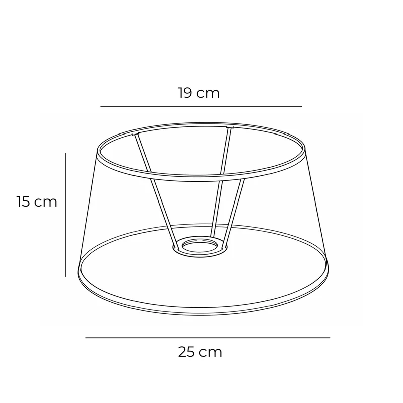 Lampenschirm Beige aus Baumwolle – 25 cm, E27, mit weißer Innenseite