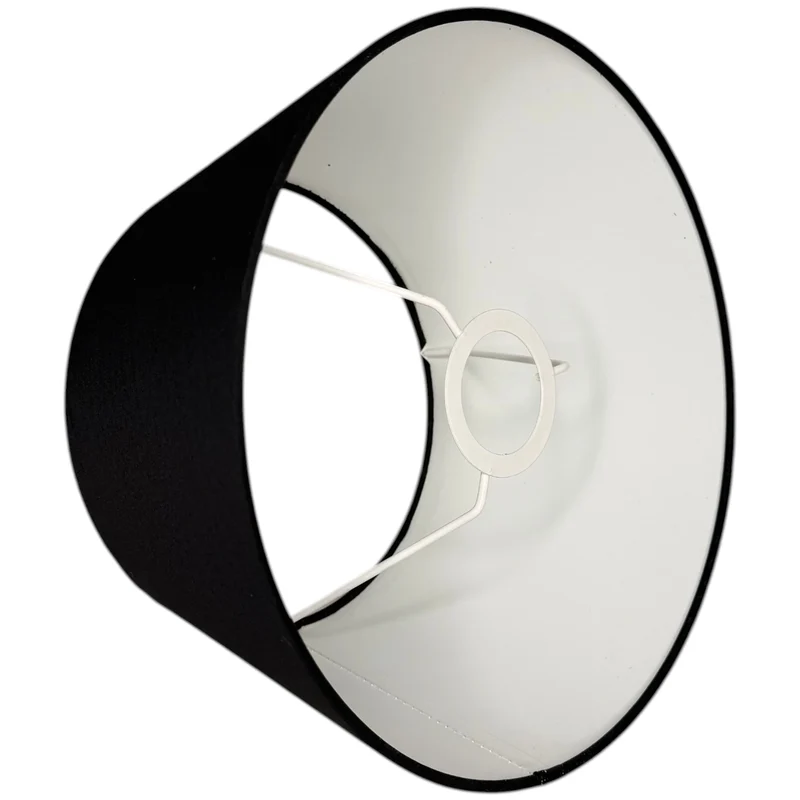 Lampenschirm Polycotton Schwarz – E27 Stoff konisch 25 cm | Light & Living