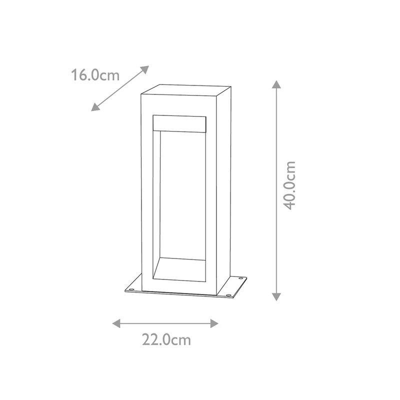 LED-Pollerleuchte Parkstone 1-flammig Basaltstein IP55 40cm