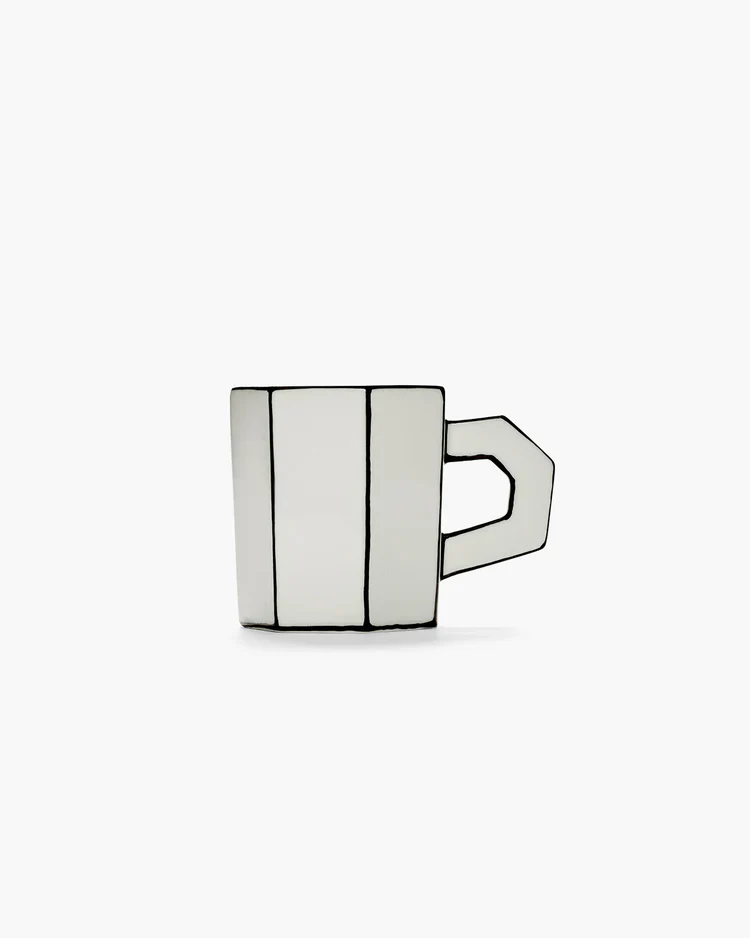 Teetasse 2er Set weiß - schwarz Carte Blanche SERAX