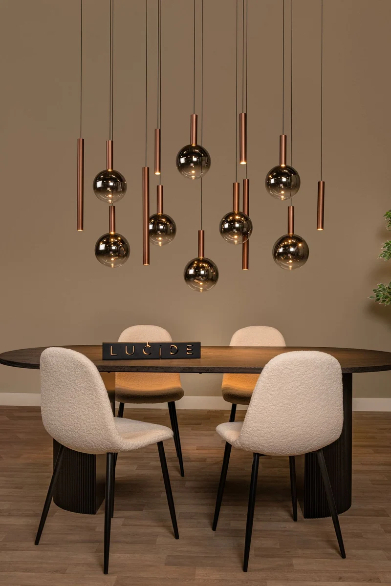 LED-Pendelleuchte Jasmine 14-flammig dimmbar CCT Kupfer