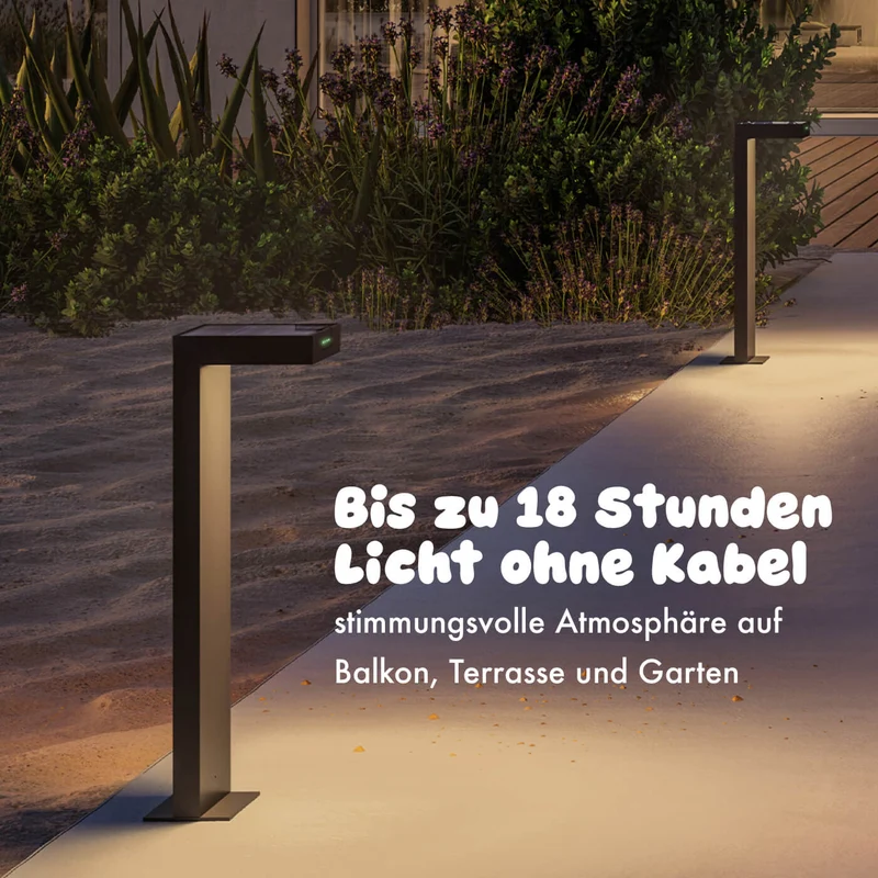 Klewe Ala Ground Akku-Solar-Wegeleuchte für den Garten