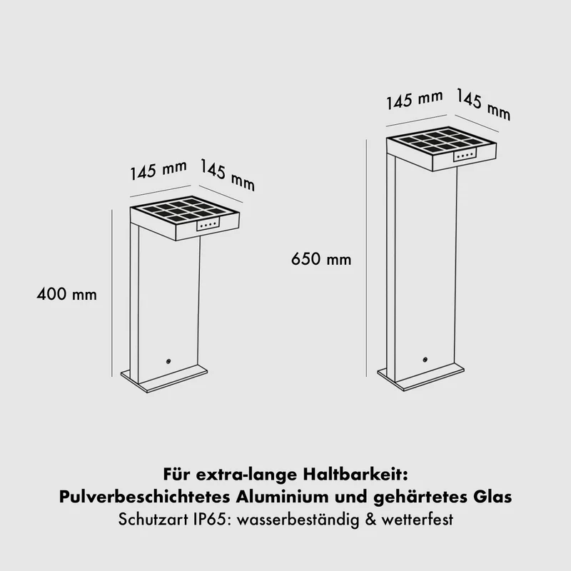 Klewe Ala Ground Akku-Solar-Wegeleuchte für den Garten