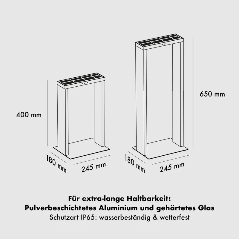 Klewe Axis Akku-Solarleuchte für den Garten