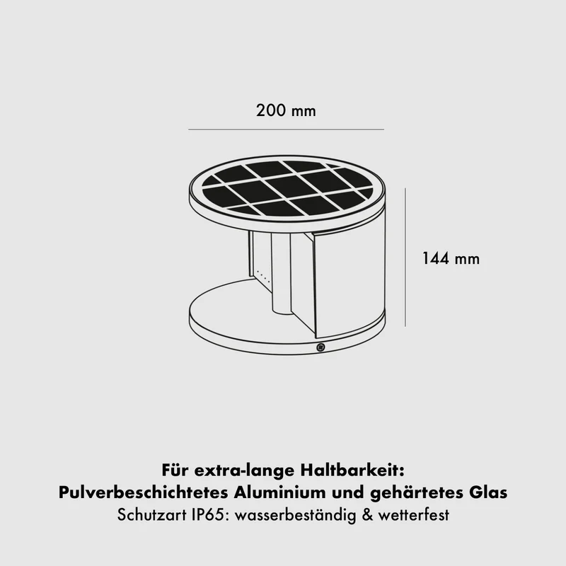 Klewe Swing Akku-Solarleuchte für den Garten