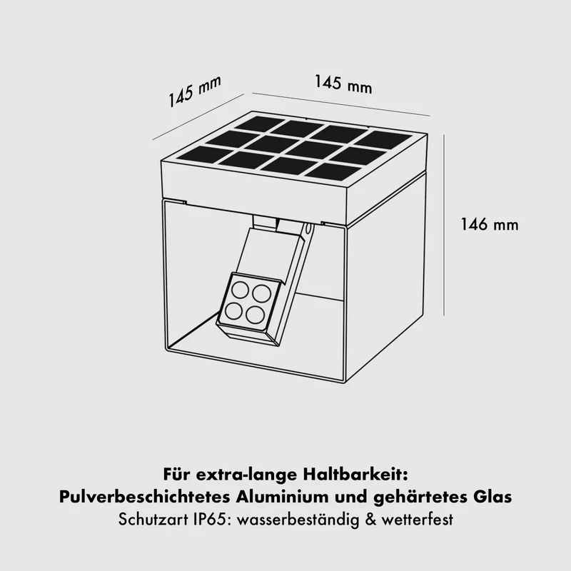 Klewe Alea Akku-Solarleuchte für den Garten