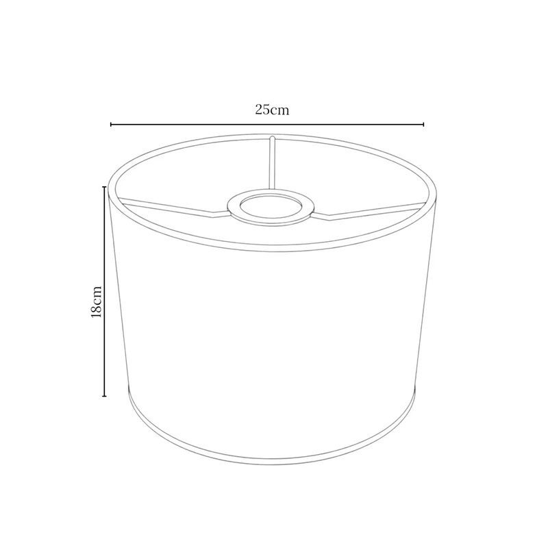 Lampenschirm Grau – E27 Stoff zylindrisch 25 cm | Light & Living