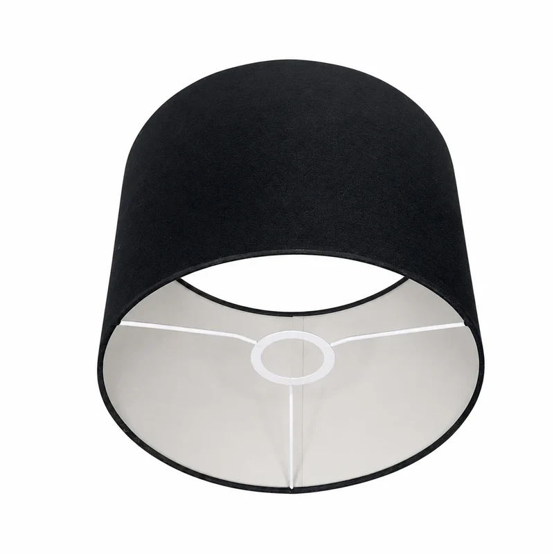 Lampenschirm Schwarz – E27 Stoff zylindrisch 25 cm | Light & Living