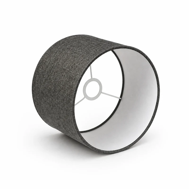 Lampenschirm Grau – E27 Stoff Zylinder 25 cm Light & Living