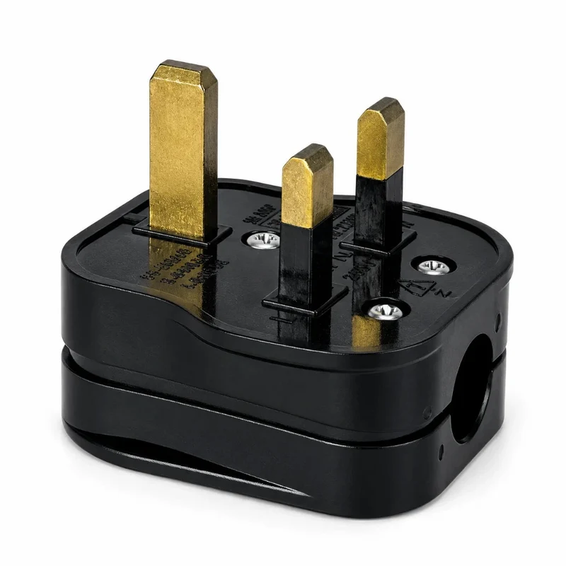 UK-Stecker Typ G – British 3-Pin Stecker nach BS 1363, Schwarz
