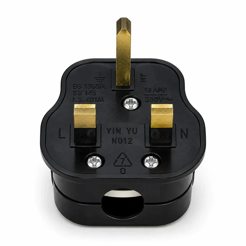UK-Stecker Typ G – British 3-Pin Stecker nach BS 1363, Schwarz