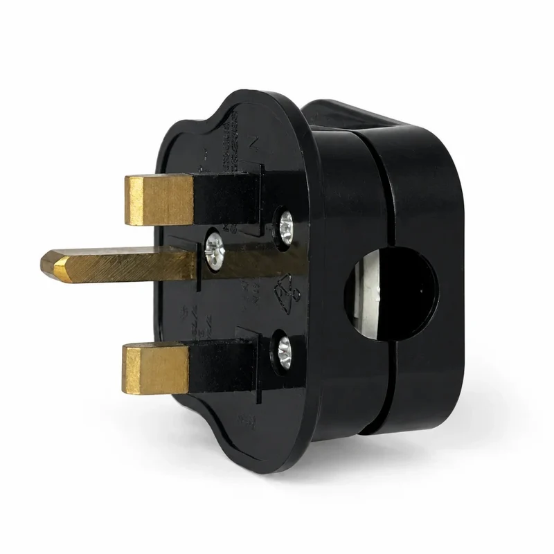 UK-Stecker Typ G – British 3-Pin Stecker nach BS 1363, Schwarz