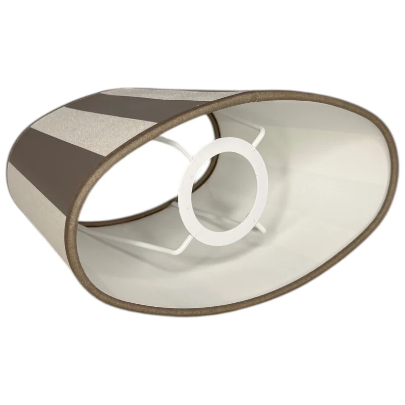 Lampenschirm King Taupe gestreift – E27 Stoff oval 20 cm | Light & Living