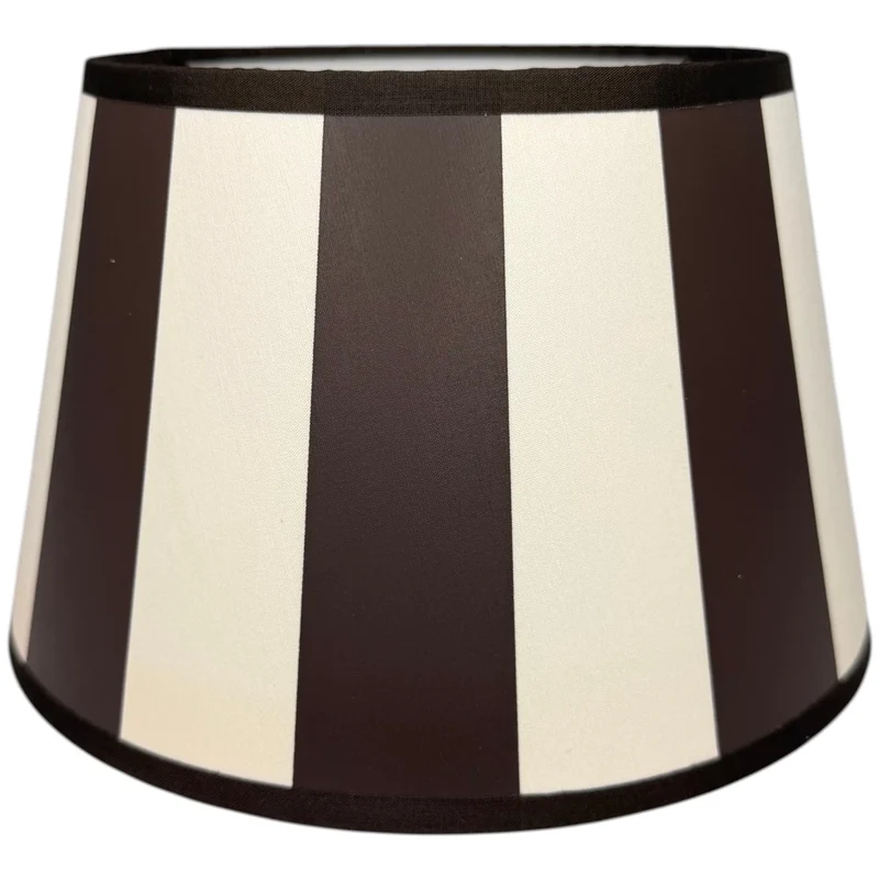 Lampenschirm King Dunkelbraun gestreift – E27 Stoff konisch 20 cm | Light & Living