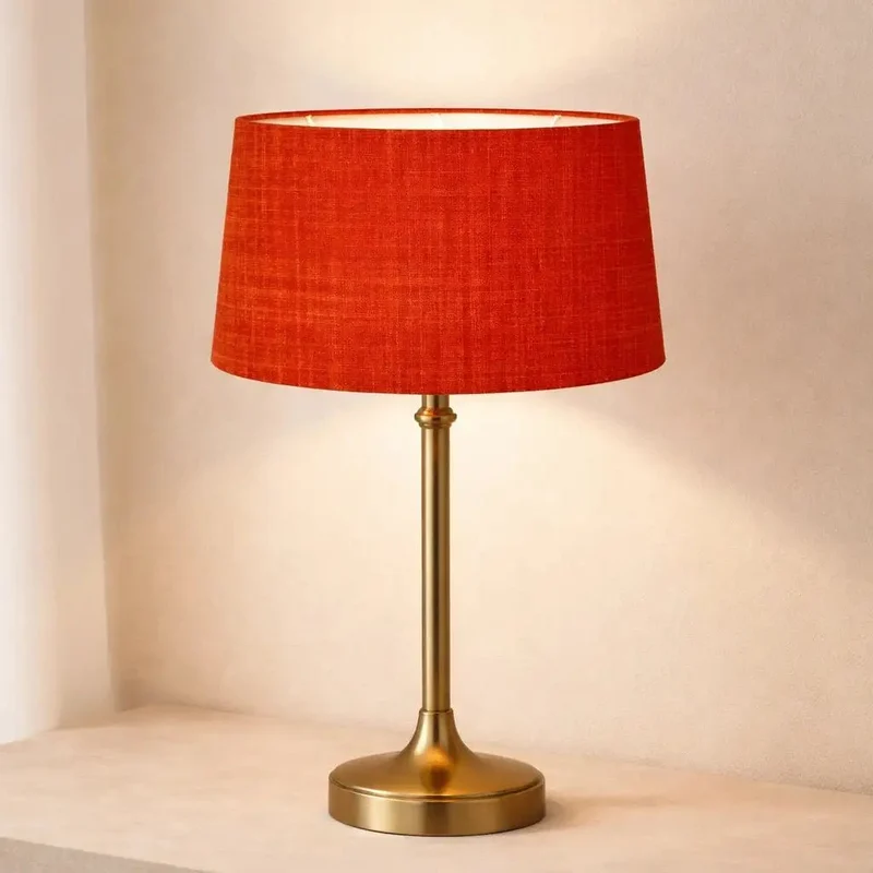 Lampenschirm Dune Coral Dunkelorange – E27 Stoff oval 25 cm | Light & Living