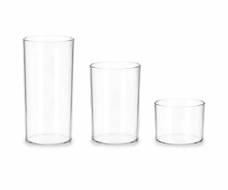 Teelichtglas aus klarem Glas 6cm hoch Ø 4,2cm - Kerzenglas, Windlicht transparent