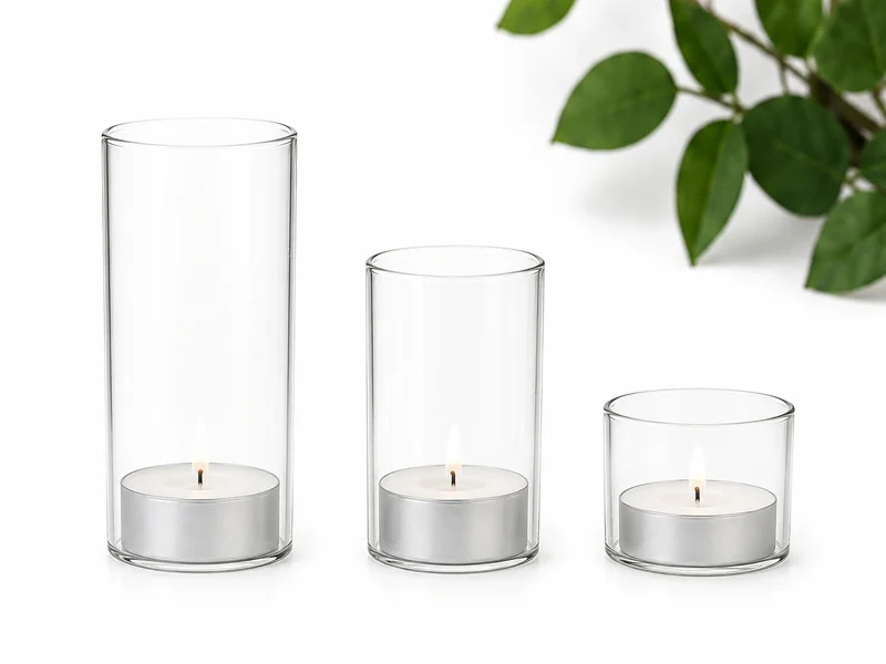 Teelichtglas aus klarem Glas 6cm hoch Ø 4,2cm - Kerzenglas, Windlicht transparent