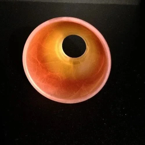 Lampenglas Orange Rund G9 Lampen Ersatzglas Loch 23mm 5cm hoch