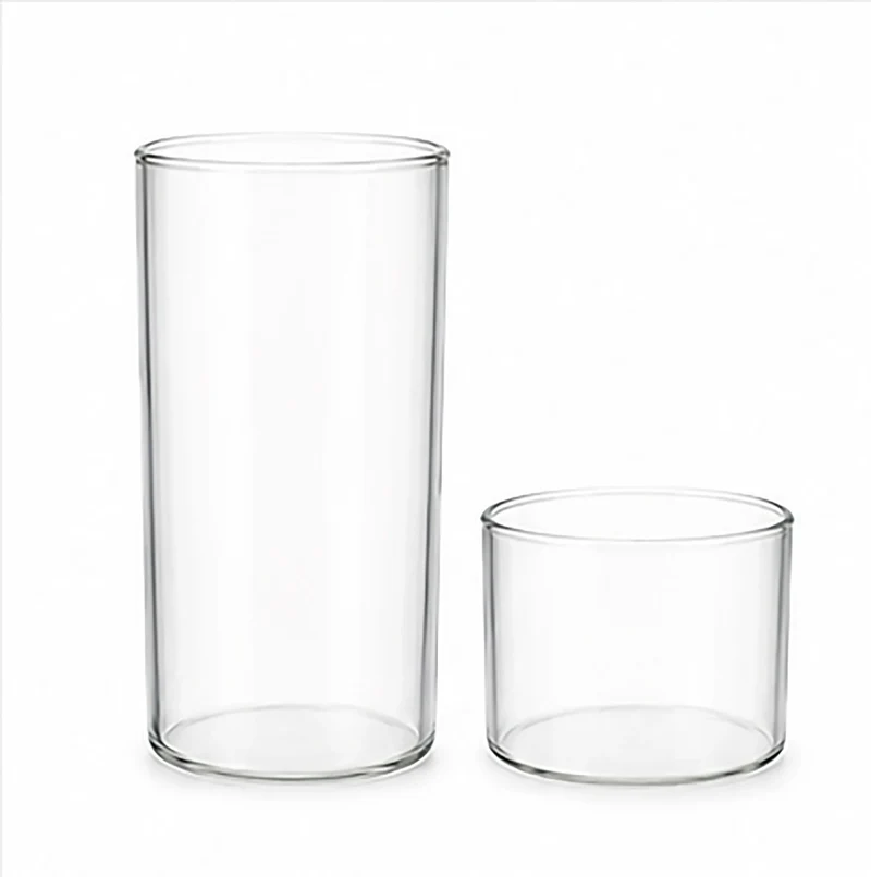 Teelichtglas aus klaren Glas 3,5cm hoch Ø 4,2cm - Kerzenglas, Windlicht transparent