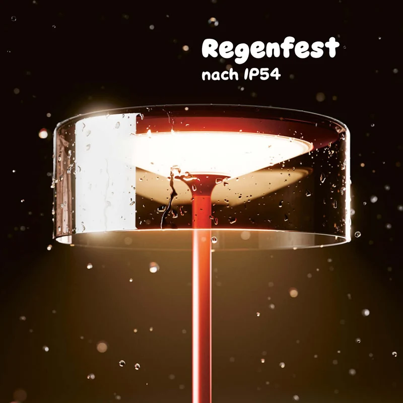 Sigor Numotion Akku-Tischleuchte mit Glasschirm, eloxiert