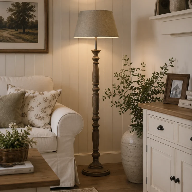 Lampenschirm Taupe – E27, Stoff konisch 35 cm | Light & Living