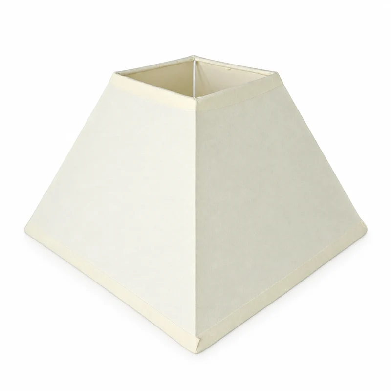 Lampenschirm quadratisch Various in Creme – E27 Baumwolle, 25 x 25 cm