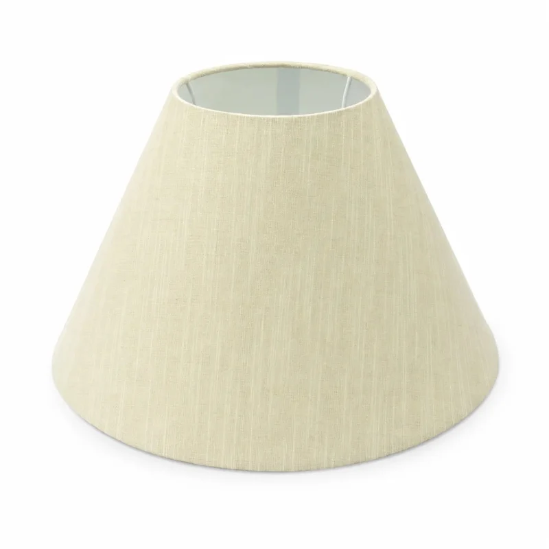 Lampenschirm Creme Beige – E27 Baumwollstoff, konisch, 25 cm