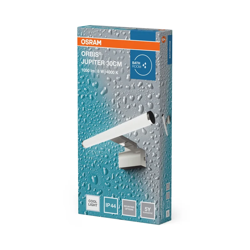 OSRAM LED-Badezimmerspiegelleuchte Orbis Jupiter Chrome, 4000 K, Kaltweiß, 750 lm, 8 W