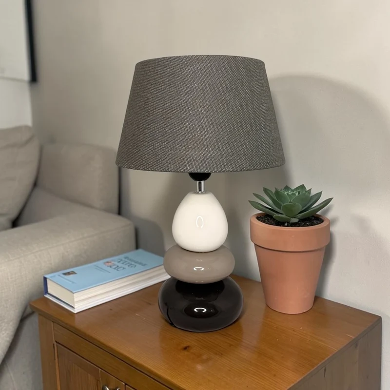 Lampenschirm Livigno Dunkelgrau – E27 Stoff konisch 25 cm | Light & Living