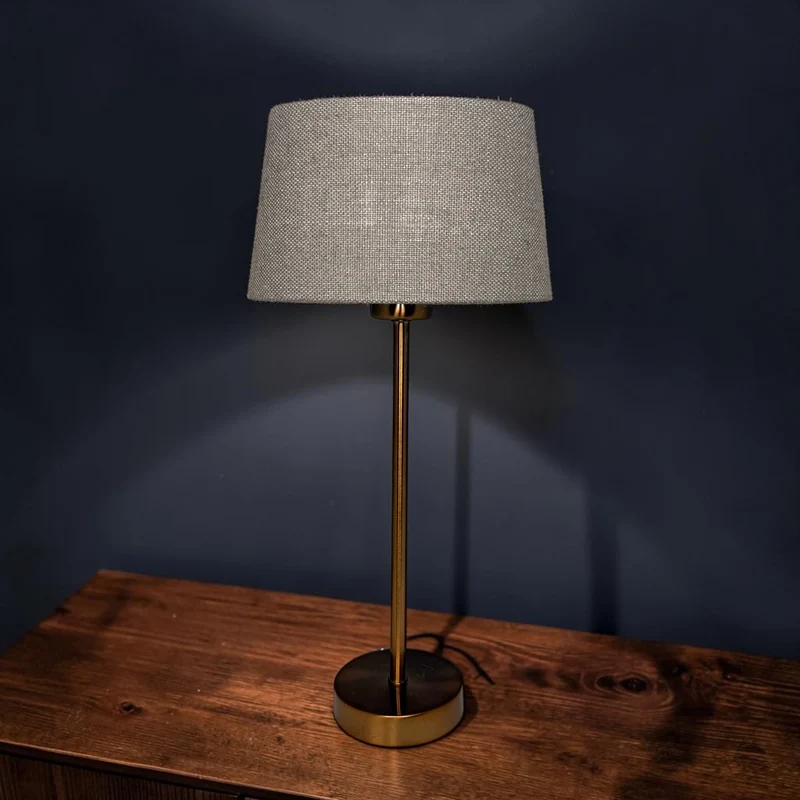 Lampenschirm Livigno Lever Taupe – E27 Stoff oval 21 cm | Light & Living
