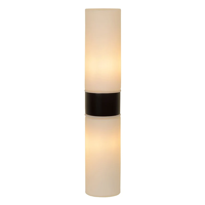 Badezimmer-Wandleuchte Jesse 2-flammig IP44 Glas Schwarz