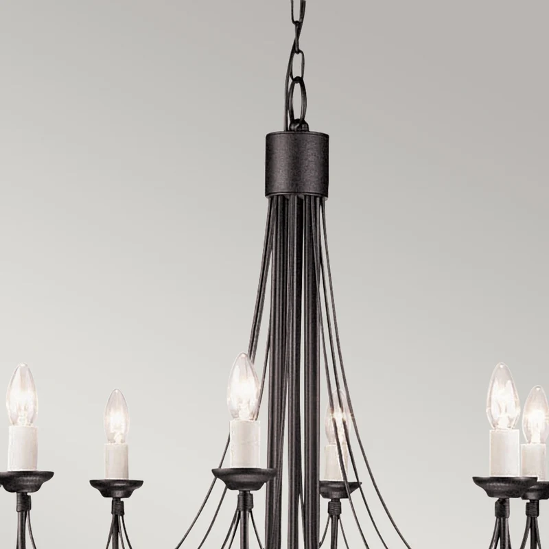 Kronleuchter Carisbrooke 8-flammig Schwarz Ø 86cm