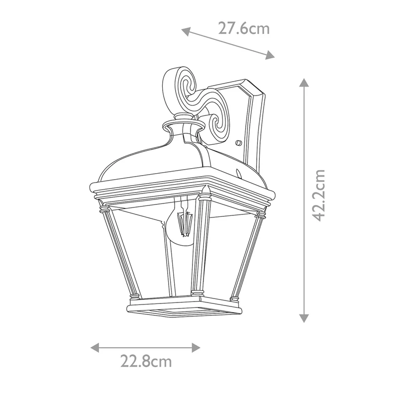 Außen-Wandlaterne Bayview 1-flammig IP44 Schwarz 42cm