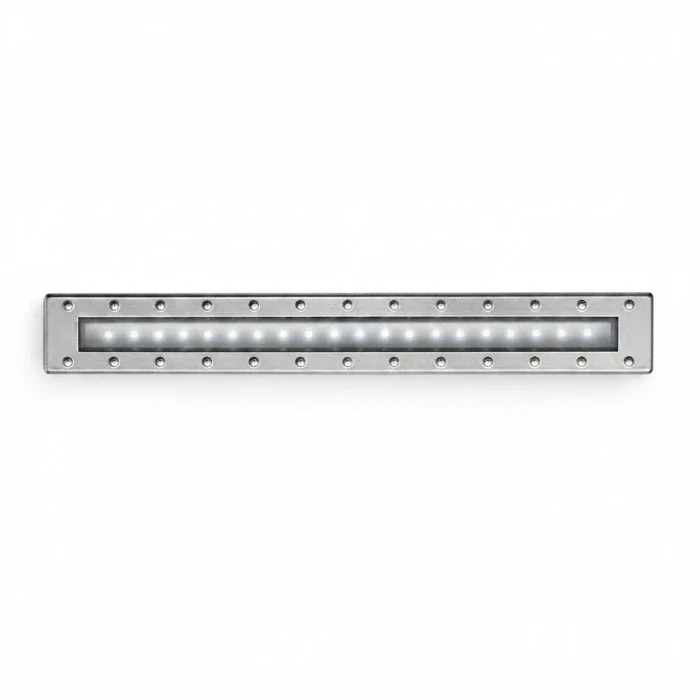 LED Lichtleiste Wandeinbauleuchte Ginevra aus rostfreien Edelstahl kaltweiß 26cm 12V IP43