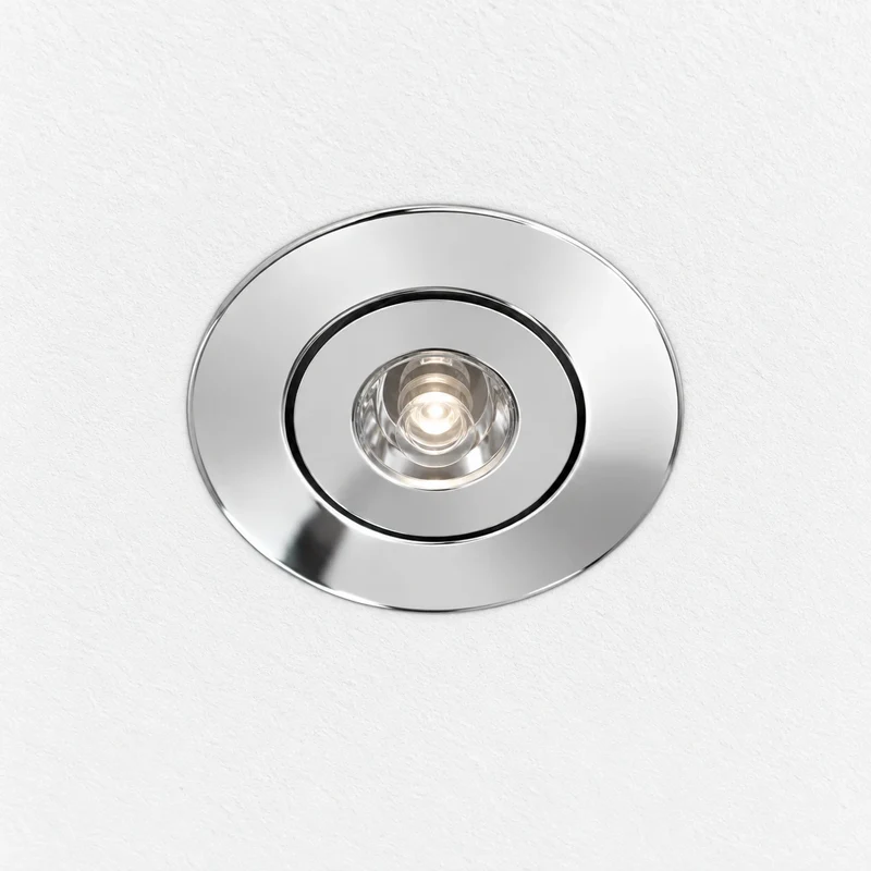 Einbaurahmen Motto Mono Chrom IP44 mit Glaslinse für 57 mm Loch | Sylvania