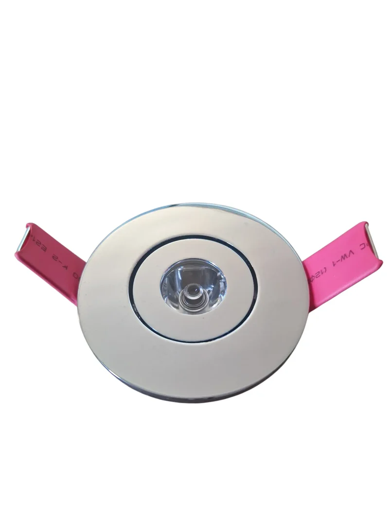Einbaurahmen Motto Mono Chrom IP44 mit Glaslinse für 57 mm Loch | Sylvania
