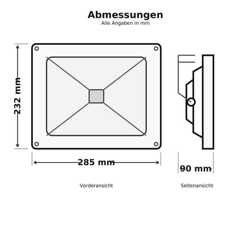 EcoEnergy LED Außenstrahler 50W 3500 lm 3000K IP65 Schwarz
