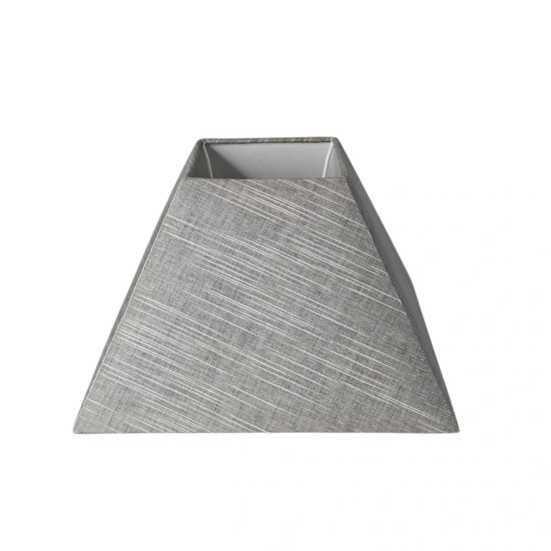 Lampenschirm quadratisch grau – E27 Stoff, eckig, 25 cm