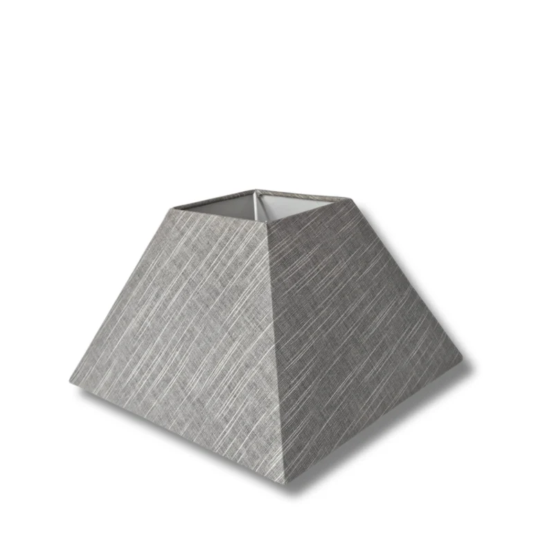 Lampenschirm quadratisch grau – E27 Stoff, eckig, 25 cm