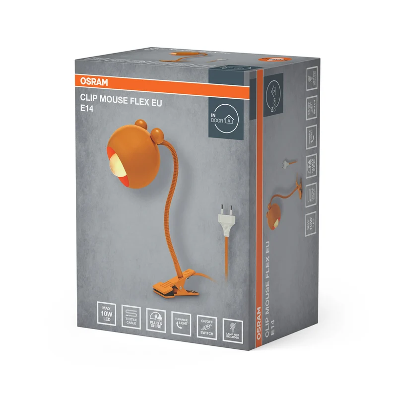 OSRAM Klemmleuchte Gelb, Stahl, 220-240 V, E14, IP20