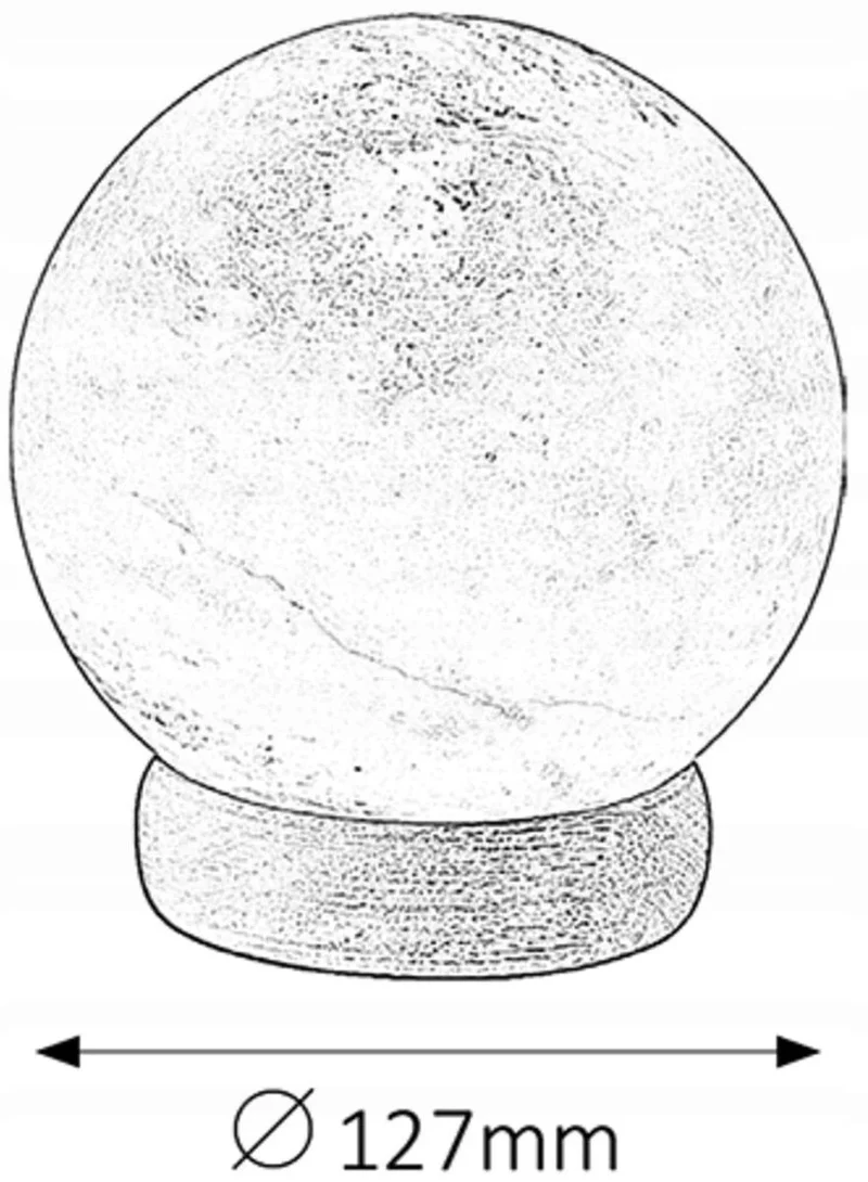 Rabalux Ozone Salzkristall-Tischlampe – Kugel Ø 12,7 cm mit Holzsockel, E14, inkl. Leuchtmittel