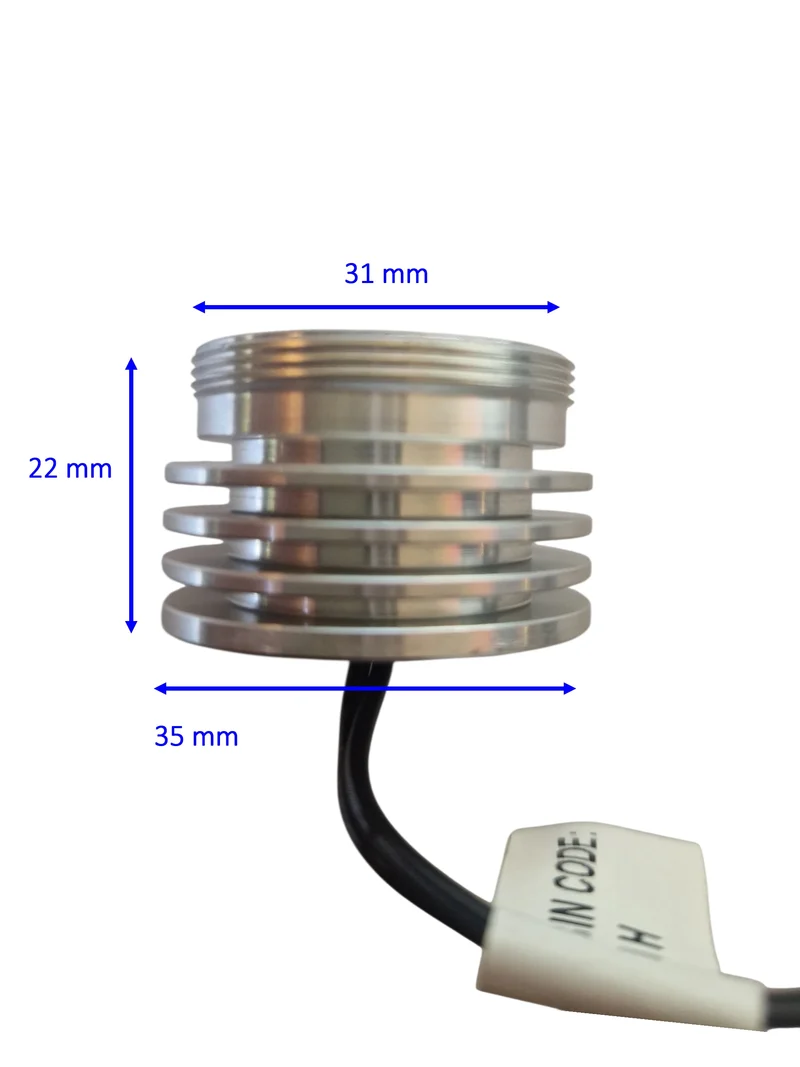 LED Modul Motto 3W blau leuchtend 700mA Aluminium mit Gewinde mit Netzstecker