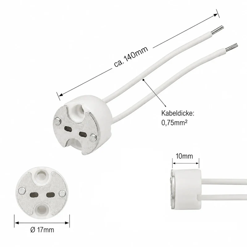 Lampenfassung G4 GX5,3 GU5.3 GY6,35 Sockel Halogen LED Kombifassung 12V MR16 MR11