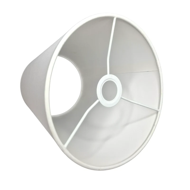 Lampenschirm Weiß Stoff E14 Konisch Durchmesser 20 cm Höhe 22,5 cm