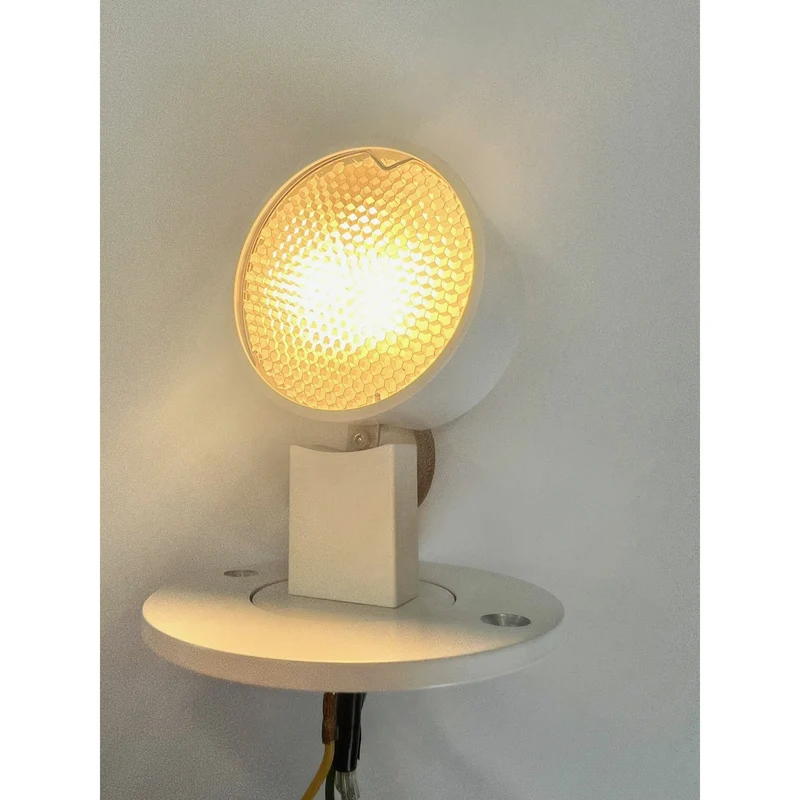 Mawa - Aufbaustrahler Wittenberg 1-flammig rund halogen hochvolt 230V mit Wabenraster weiß
