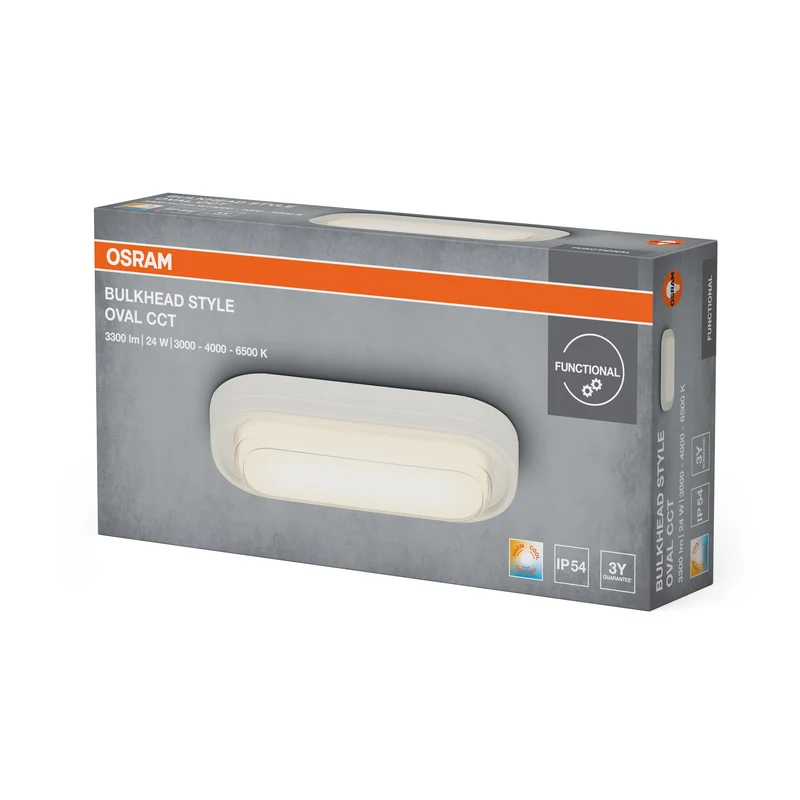 OSRAM Deckenleuchte Weiß, 3000 K / 4000 K / 6500 K, Warmweiß, 2100 lm, 24 W, 25.000 h Lebensdauer